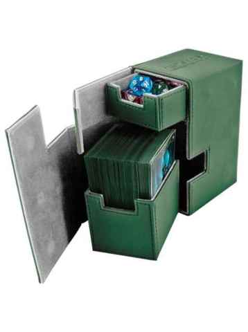 Ultimate Guard Flip n Tray XenoSkin Deck Box Green 100+ (image for) Ultimate Guard Flip n Tray XenoSkin Deck Box Green 100+
